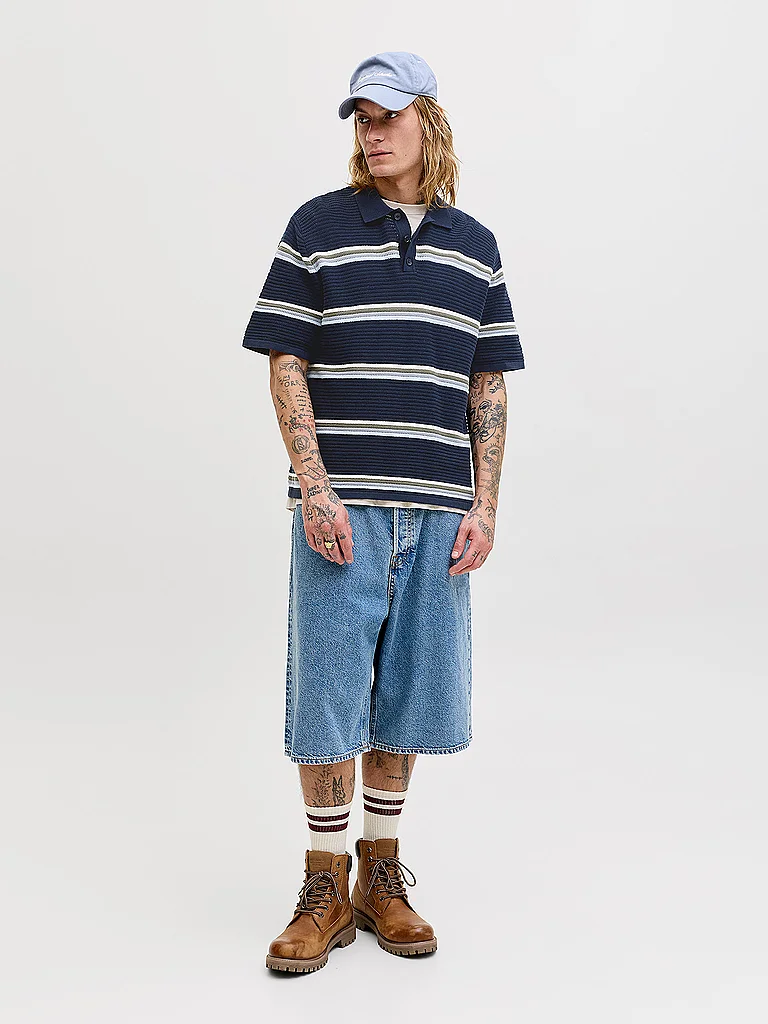 Jack & Jones Maine Knit Polo Shirt Sky Captain S 2